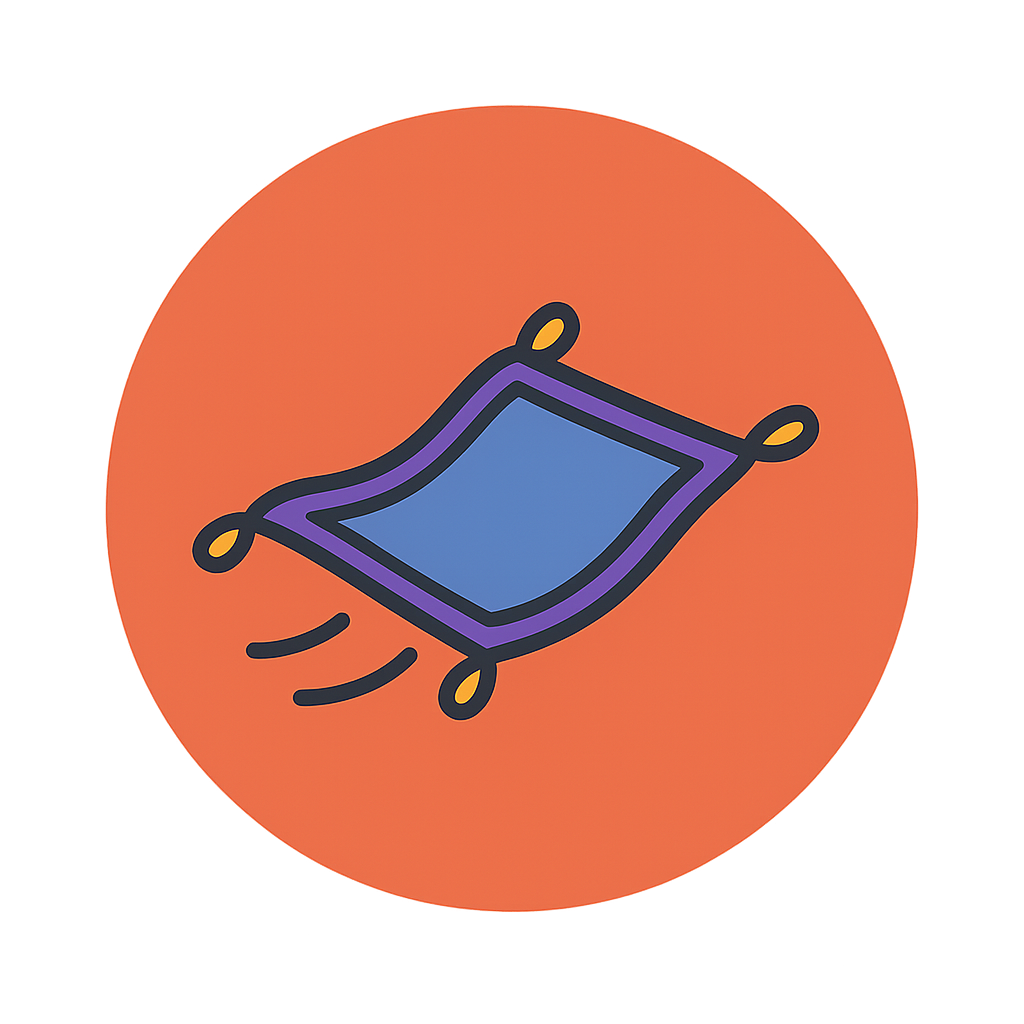 Flying carpet icon